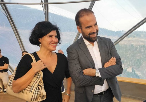 L'On. Luigi Marattin insieme a Marta Giovannini, candidati alla Camera per Azione-Italia Viva