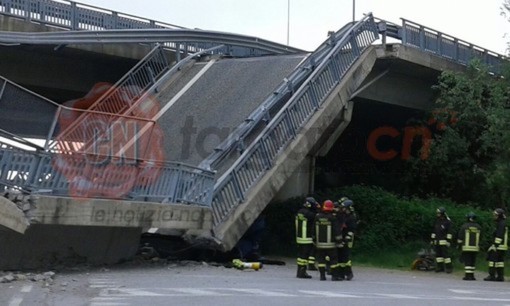 Il viadotto crollato a Fossano. Era il 28 aprile 2017