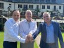 Da sinistra il governatore Alberto Cirio, il presidente di Visit Piemonte Beppe Carlevaris e l'assessore regionale Paolo Bongioanni