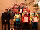 La cerimonia di ringraziamento ad Alba con i volontari della Protezione Civile durante le celebrazioni per ricordare l'alluvione del 1994