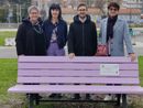 La panchina lilla posata ad Alba in ricordo di Irene Ferrero