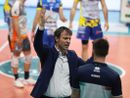 Coach Matteo Battocchio durante una fase della partita (Foto Valerio Giraudo)