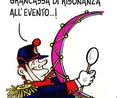 La vignetta di Paparelli per la sfilata delle Bande Musicali a Cuneo La vignetta di Paparelli per la sfilata delle Bande Musicali a Cuneo