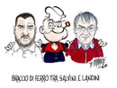 Le polemiche tra il Ministro Salvini e il leader Sindacale CGIL Landini nella vignetta di Danilo Paparelli Le polemiche tra il Ministro Salvini e il leader Sindacale CGIL Landini nella vignetta di Danilo Paparelli