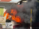 Autobus in fiamme a Garessio 2000: sul posto i Vigili del Fuoco