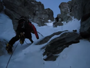 Il frame di un video relativo ad una scalata della parete nord del Monviso, repertorio