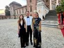Emanuele Filiberto con le figlie in una precedente visita al castello di Racconigi