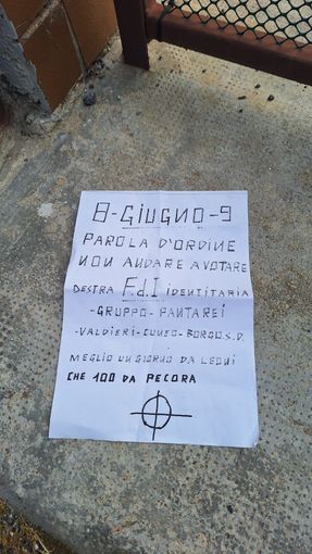 Volantini fascisti a Valdieri, Gribaudo (PD) all'attacco di Panta Rei. La replica: "Prendiamo le distanze. Noi facciamo politica in modo serio"