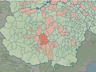 LA MAPPA DEL 18 LUGLIO - IN ROSSO SCURO I CENTRI CON IL PIU' ALTO NUMERO DI POSITIVI
