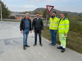 Da sinistra il sindaco Novara, il consigliere Guelfo e i tecnici Anas