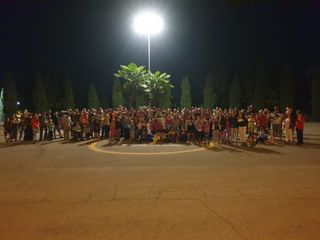 Alcuni momenti dell'emozionante serata dedicata alla passeggiata notturna nel bosco del Merlino a Caramagna, guidata dai cacciatori e animata dalla compagnia teatrale "Le ragazze dell'Unitre"