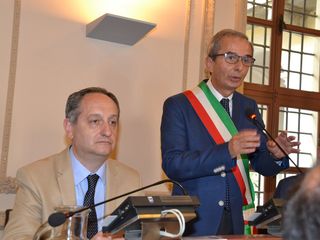 Il vicesindaco Biagio Conterno (a sinistra) insieme al primo cittadino Gianni Fogliato