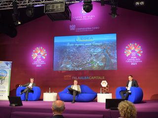 Un momento dell'incontro al Pala Alba Capitale