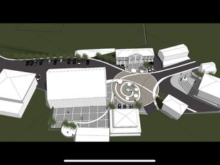 Il render di fine lavori per la riqualificazione della piazza a Treiso.