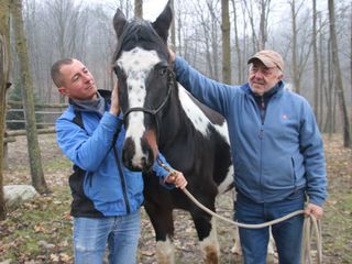 Fabrizio e papà Attilio con la cavalla Paradise