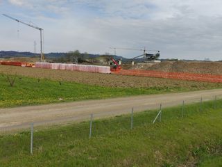 Il cantiere per la costruzione dell’impianto a Canove di Govone Il cantiere per la costruzione dell’impianto a Canove di Govone