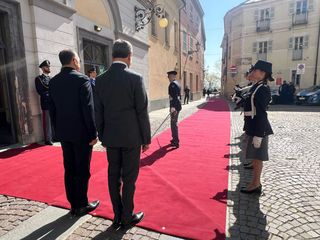 Alcuni momenti della cerimonia tenuta al Teatro Toselli di Cuneo