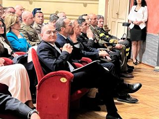 Alcuni momenti della cerimonia tenuta al Teatro Toselli di Cuneo