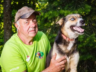 Papà Attilio con un Alaskan Husky