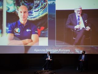 L'astronauta Luca Parmitano e l'ad Conad Francesco Pugliese