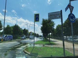 Alba, corso Europa allagato