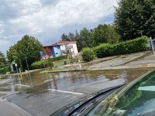 Alba, corso Europa allagato