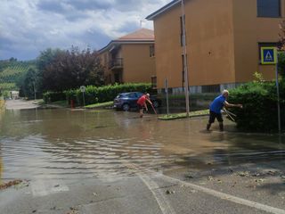 Alba, corso Europa allagato