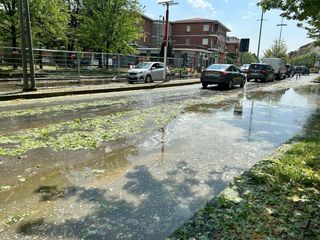 Alba, corso Europa allagato