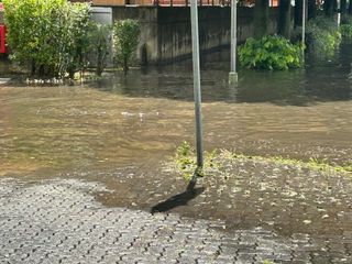 Alba, corso Europa allagato