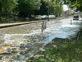 Alba, corso Europa allagato