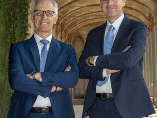 Il Presidente di Banca di Cherasco Giovanni Claudio Olivero e il direttore generale Marco Carelli