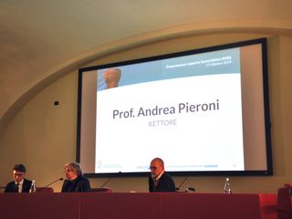 L'uditorio intervenuto questa mattina nella Sala Rossa dell'ateneo pollentino