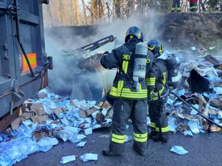 Vigili del fuoco sul posto