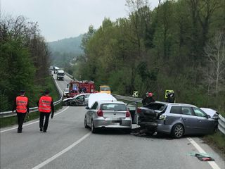 L'incidente sulla statale 28 a San Michele Mondovì
