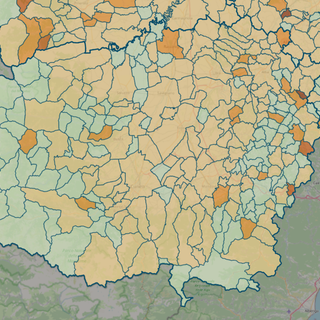 LA MAPPA DEL 7 FEBBRAIO - IN MARRONE SCURO I CENTRI CON INDICE SUPERIORE A 18 CONTAGI OGNI 1.000 ABITANTI