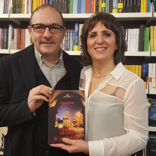 Mauro Rivetti con Silvia Gullino, al Caffè Letterario di Bra