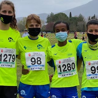 L'Atletica Saluzzo campione d'Italia: Tegen, El Kannoussi, Dentis, Ribero (foto fidal piemonte)