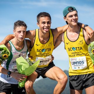 Il podio juniores maschile con Mattio, Giolitti, Lora Moretto (foto Gulberti)