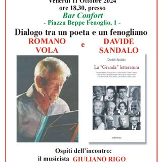 "Dialogo tra un poeta e un fenogliano", al Bar Confort di Cravanzana il poeta Romano Vola e lo scrittore Davide Sandalo