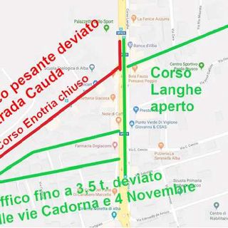 Alba, da lunedì 2 dicembre la chiusura di corso Enotria per il cantiere Sisi