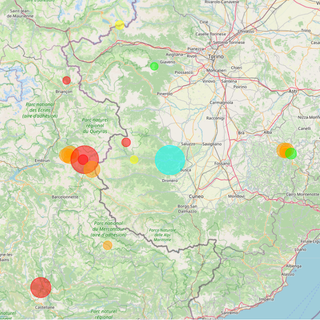 La mappa dei terremoti rilevati in Piemonte da Arpa negli ultimi trenta giorni