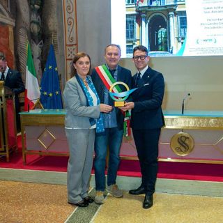 Il sindaco Ezio Cardinale alla cerimonia tenuta a Palazzo Giustiniani Il sindaco Ezio Cardinale alla cerimonia tenuta a Palazzo Giustiniani