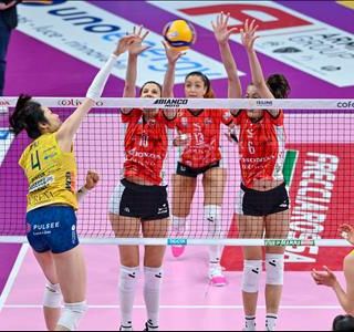 Le Gatte in azione durante il match contro Conegliano (foto di Danilo Ninotto)