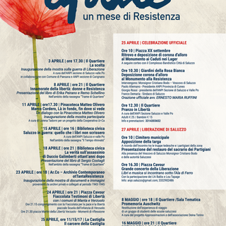 Saluzzo: il programma di “Aprile, un mese di Resistenza” per l'80° anniversario della liberazione dal nazi fascismo Saluzzo: il programma di “Aprile, un mese di Resistenza” per l'80° anniversario della liberazione dal nazi fascismo