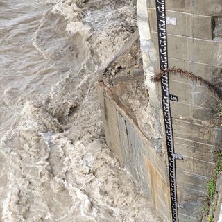 Il misuratore del Tanaro presso il ponte ex-Catalana a Ceva alle ore 12.