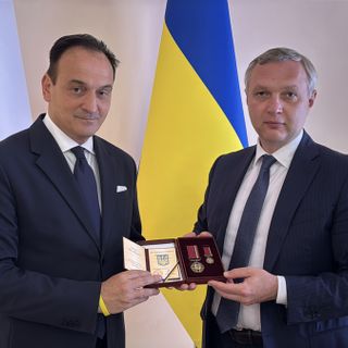 Da sinistra: Cirio e l'ambasciatore Melnyk