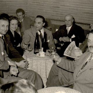 Archivio Gallizio a sinistra Beppe Fenoglio a destra Pinot Gallizio