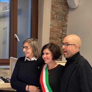 Margherita Fenoglio, il sindaco di Verduno Marta Giovannini e Massimo Gramellini