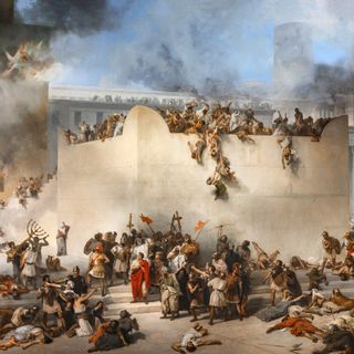 La distruzione del tempio di Gerusalemme, olio su tela di Francesco Hayez