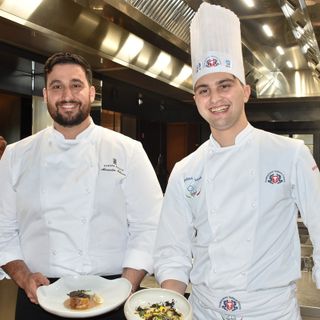 Alessandro Schiavon e Andrea Serale con i loro piatti